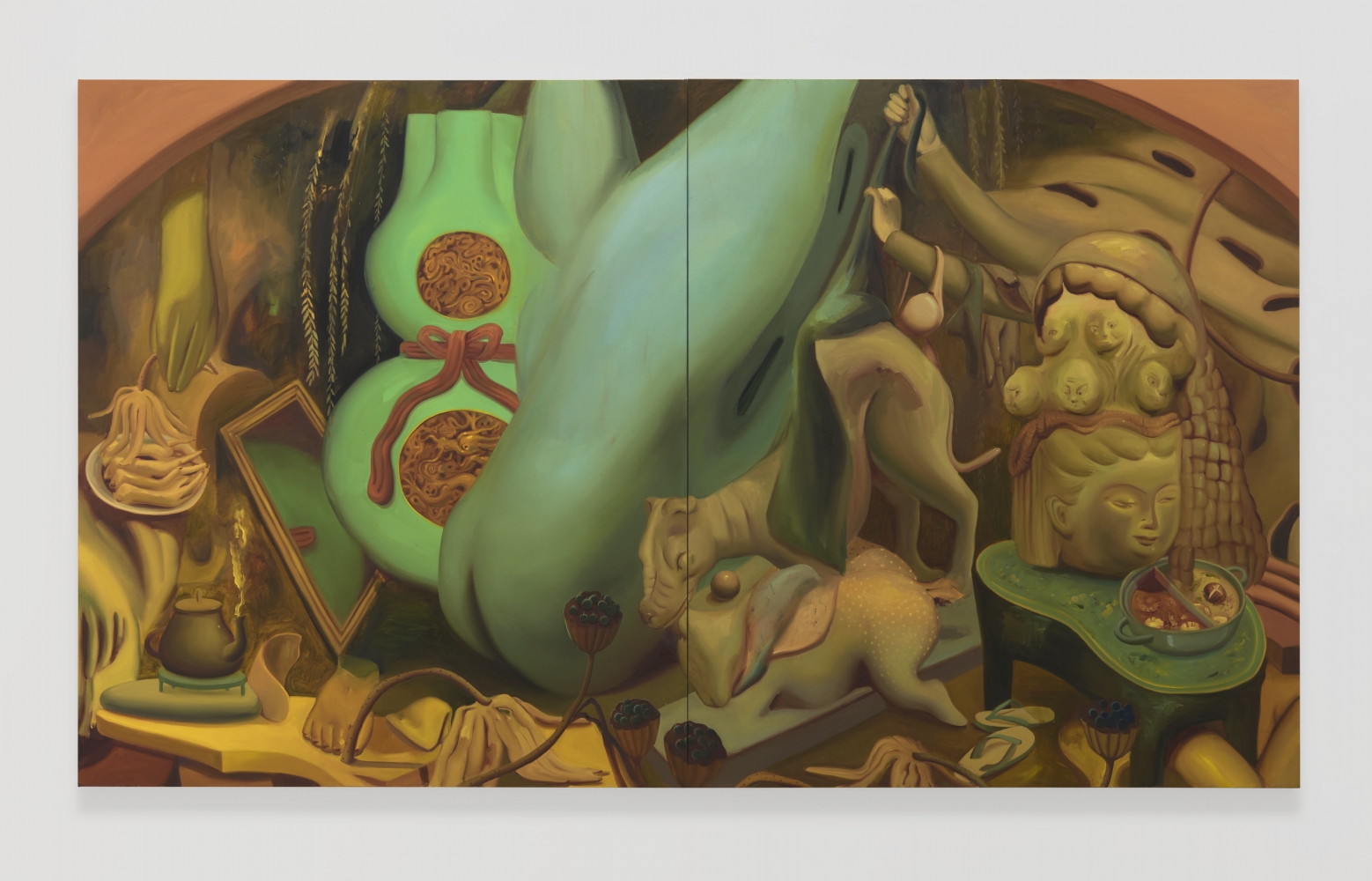 Dominique Fung
Material Manifestations in the Act of Remembrance, 2020
oil on canvas
84 x 144 in
213.34 x 365.8 cm
