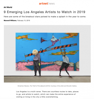 Simphiwe Ndzube featured in 9 Emerging Los Angeles Artists to Watch in 2019 in ArtNet