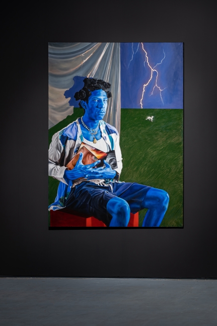 Chlo&amp;euml;&amp;nbsp;Sa&amp;iuml; Breil-Dupont
Colbalt Mystique, portrait de Yann, 2021
oil, wax, and resin on canvas
74.8 x 55.12 in
190 x 140 cm