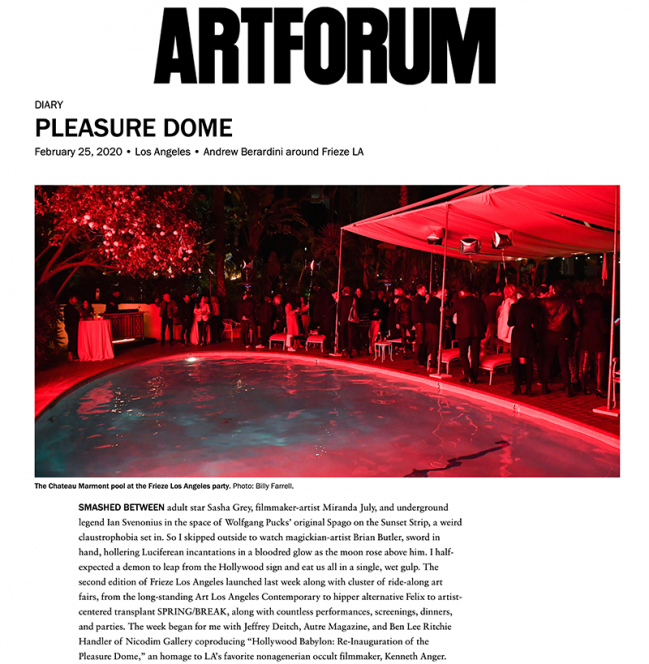 Pleasure Dome: Andrew Berardini around Frieze LA