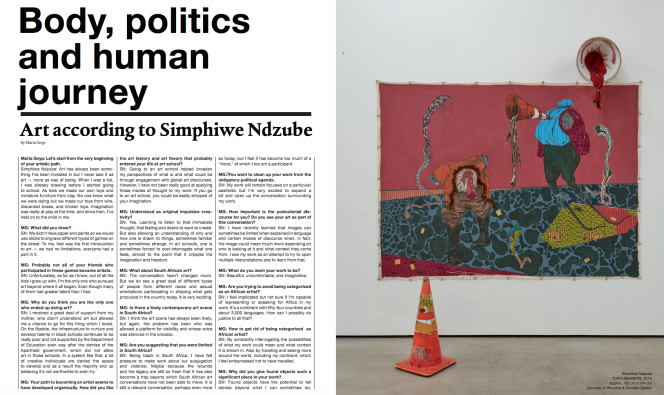 Body, Politics, and Human Journey: Art According to Simphiwe Ndzube