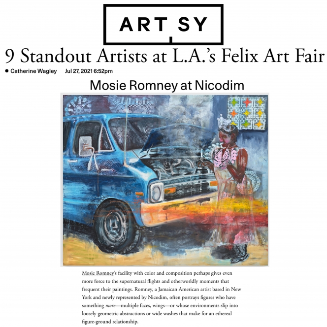 Mosie Romney in '9 Standout Artists at LA's Felix Art Fair'