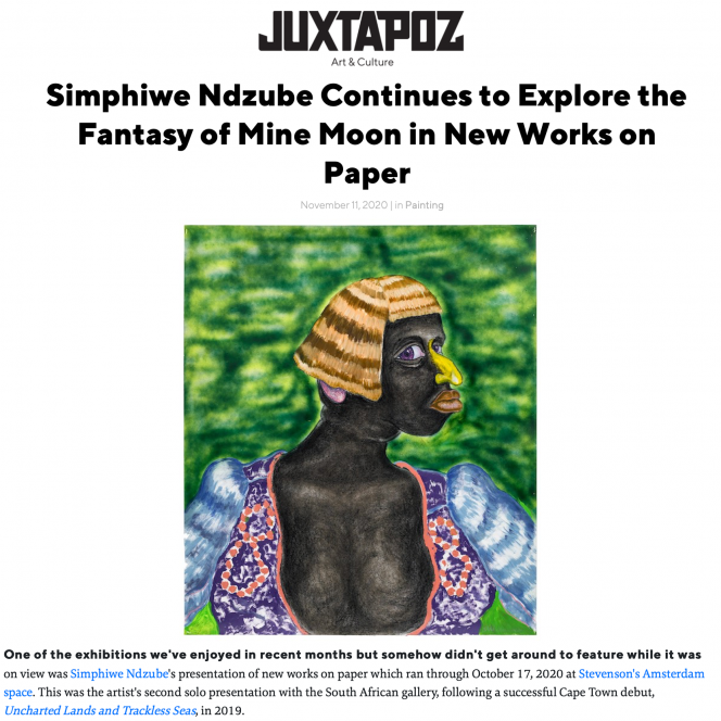 Simphiwe Ndzube Continues to Explore the Fantasy of Mine Moon in New Works on Paper